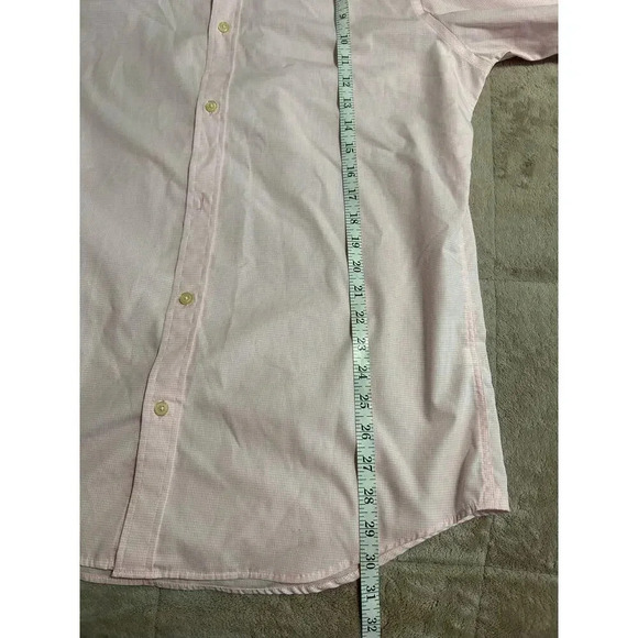 Banana Republic Button Up Slim Fit Non Iron Size Large Pink White Gingham Dress - Picture 5 of 6